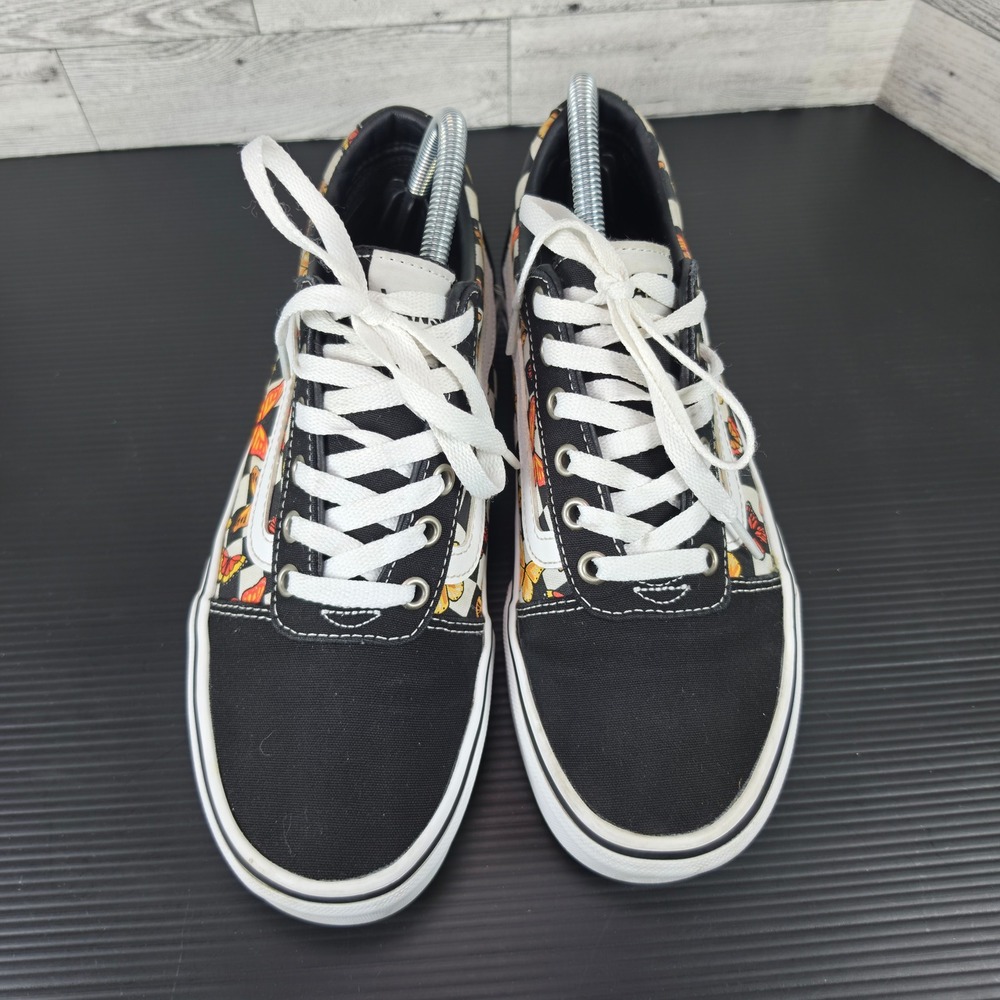 Vans Ward Womens 9 Black White Checkerboard Butterfly Low Top Sneakers 1500714 - Picture 4 of 10
